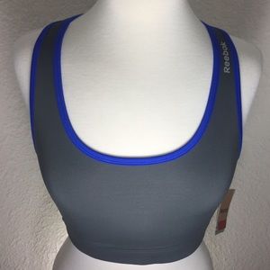 Reebok Reversible Sports Bra Gray/Blue Large NWT